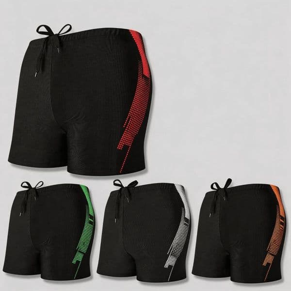 Men's Shorts 1pcs Letter Print Swim Trunks With Drawstring Male Summer Quick Dry And Stretchable Boy Fashion Boxer