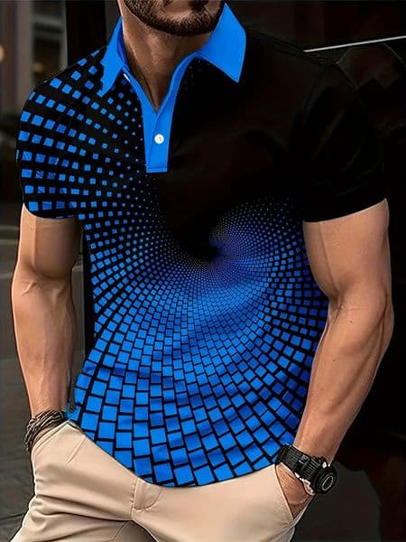 Electronic Data Passage Abstract Pattern Fashion Mens Polos T-Shirts Summer Short Sleeve 3d Print Street POLO Tops Tee 260401