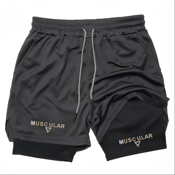 Men's Shorts Summer Men Running Fitness Gym Training 2 In 1 Sports Quick Dry Workout Jogging Double Deck