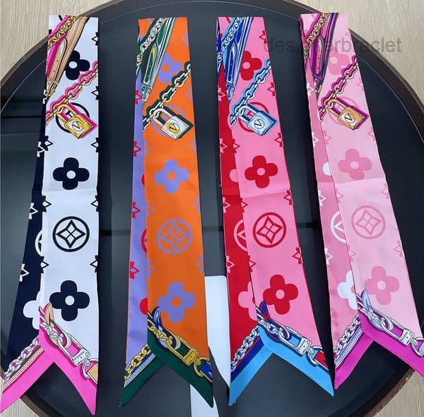 37style Newest Classic Women Twilly Headband Fashion Bag Scarfs Designer Scarf for Women Hair Thin Scarves Neck Tie 120-8cm
