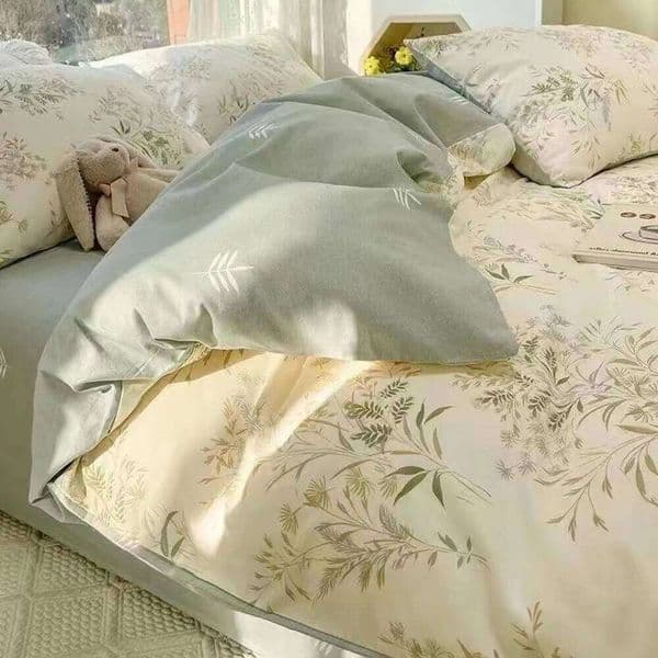 Ins Duvet Cover No Filler with Pillowcases Flat Sheet Floral Rabbit Cute In Stcok Summer Fall Home Decoration Beding Set 26Y0402