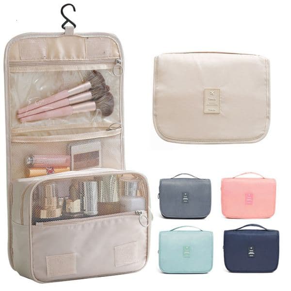 Travel Makeup Bag Waterproof Toiletries Organizer High Quality Women Neceser Bathroom Hook Wash Pouch Storage 260323
