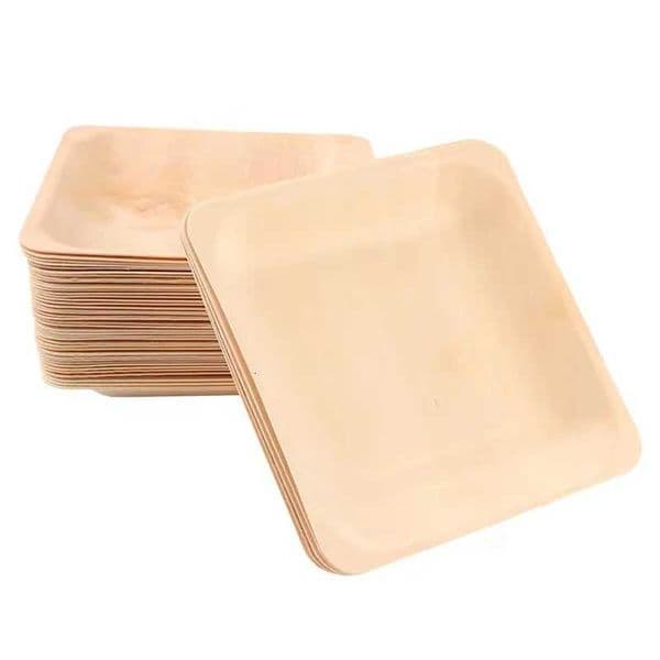 20/50Pcs Disposable Square Wood Plates Durable Eco Friendly Tray Tableware for Catering Wedding Home Kitchen Picnic Party X260402