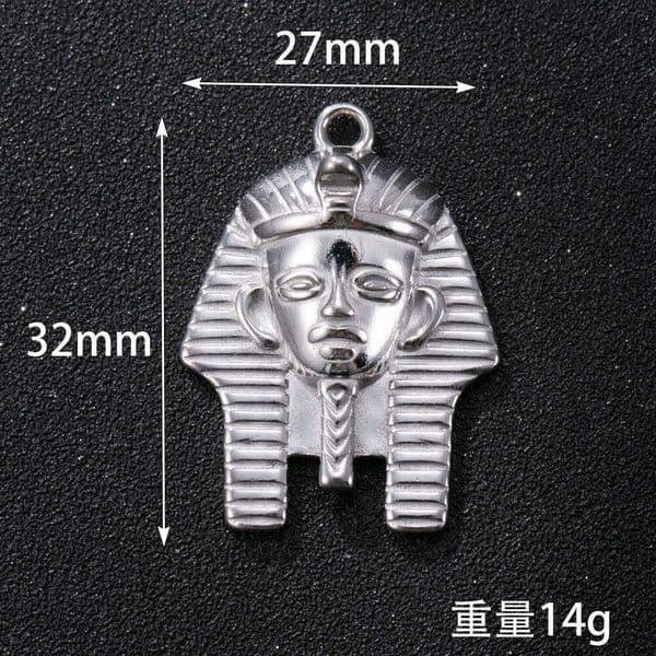 Single Supply Sterling Silver 14K 18K Gold Necklace Egyptian Pharaoh Titanium Steel Pendant Personalized Hip Hop DIY Jewelry Accessories