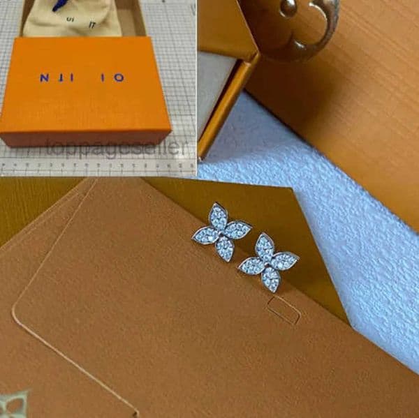 Gold-Plated Sier Plated Designed A Four Leaf Clover Style Designer Earrings High-Quality Jewelry Charming Stud Matching Love b317 b118