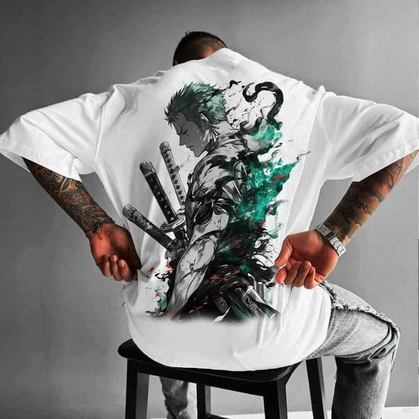 One Piece Zoro Anime Mens Short Sleeve T-shirt New Summer Cotton Streetwear Casual Top Graphic Tee Oversized Y2k Clothes Unisex C2604028