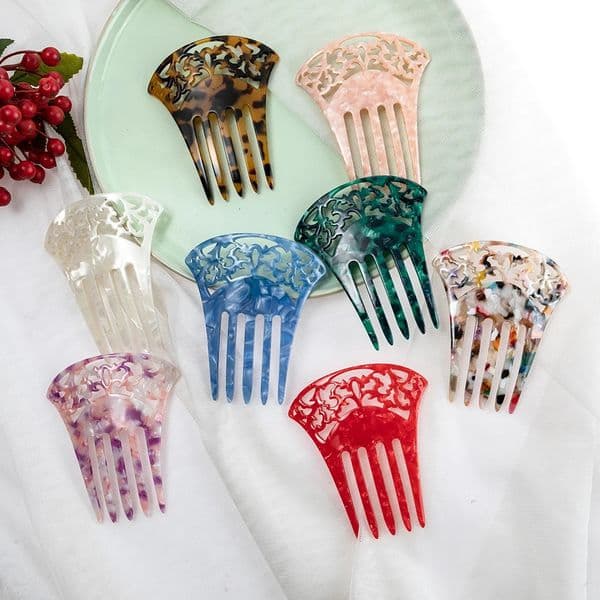 Classic Hair combs for women Acetate hair accessories combs Tortoiseshell hair jewelry Vintage hairpin Flamenco dancers comb 260324