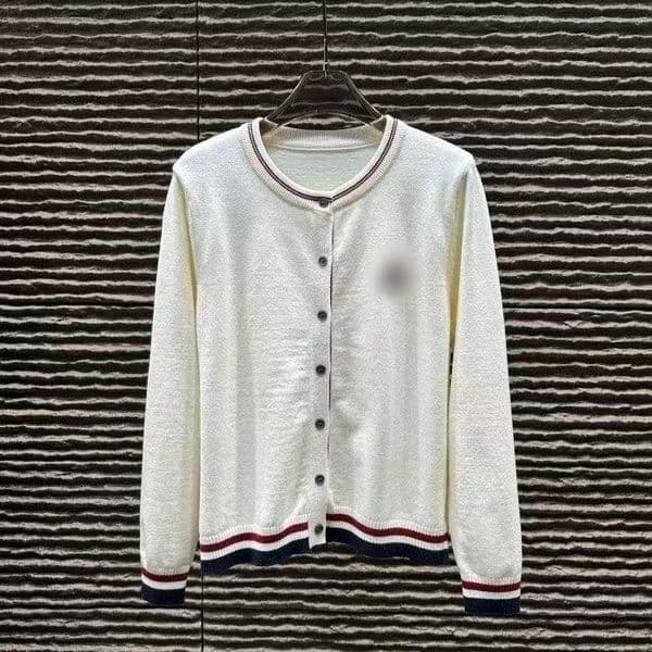 Designer brand Fashionable hot selling spring and autumn new knitted cardigan women's round neck single breasted soft glutinous sweater jacket versatile top