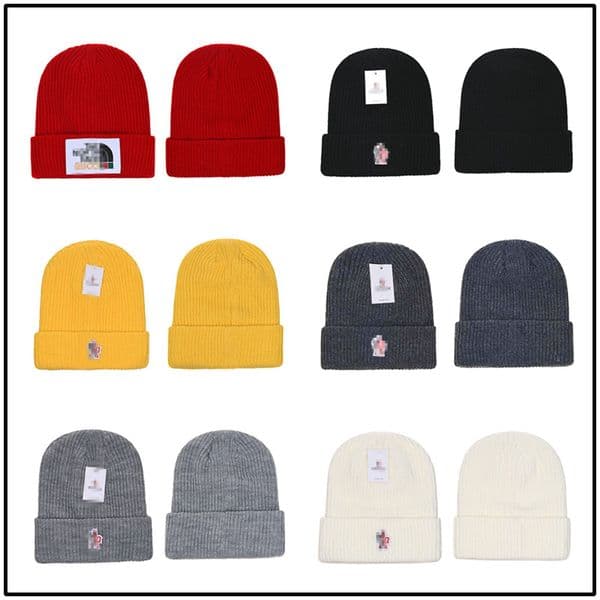 Winter Warm and Casual Knitted Woolen Hat with Trendy Embroidered Letters in Solid Colors