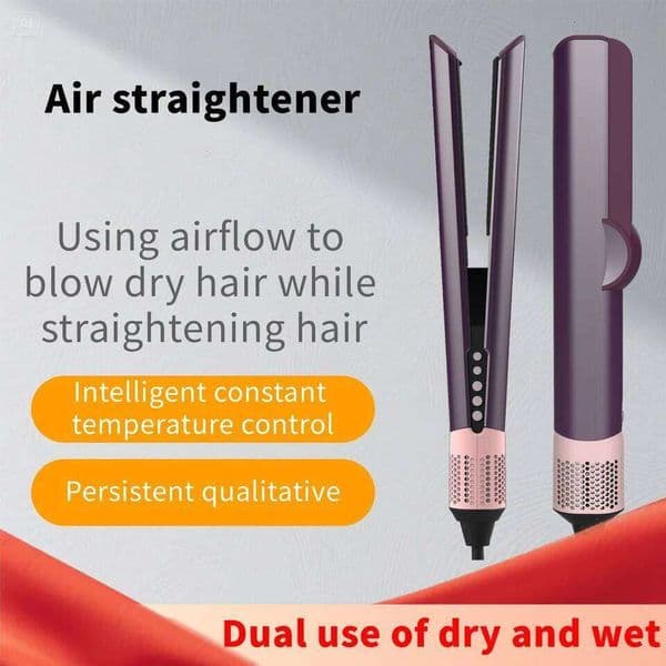 2-in-1 Dryer Flat Iron Dual Heat Negative Ion Hair Styler for Quick Drying and Straightening Travel Friendly Home Use 26L0402
