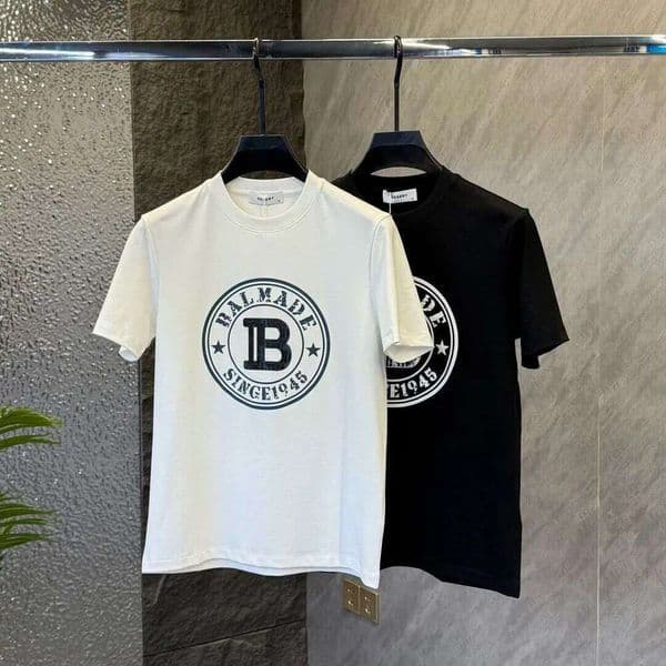 Summer New Printed Cotton Versatile Men's Short-Sleeve Top, Round-Neck T-Shirt, Fashionable Half-Sleeve Casual Base Shirt, Trendy Brand