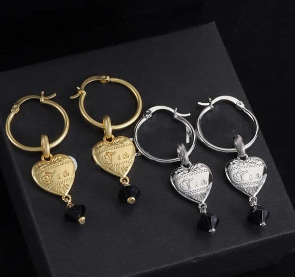 Fashion Designer Heart Dangle Earring Aretes Orecchini Trendy Hoop Earrings Exquisite Lovers Gift for Women Wedding Party Jewelry High Quality Accessories