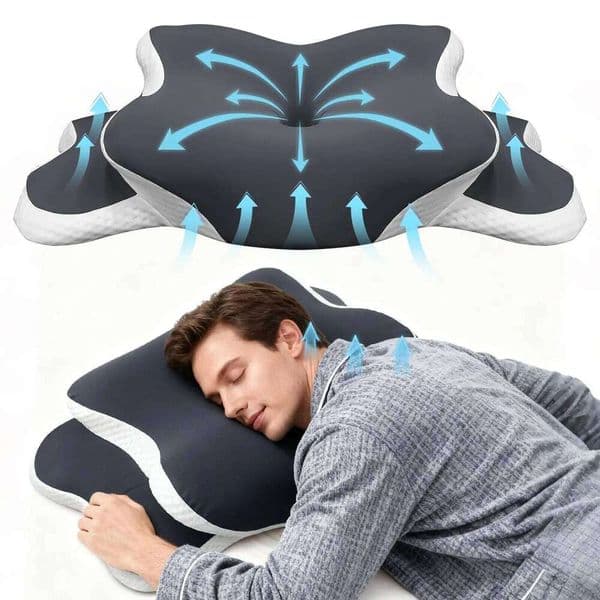 Pillows Memory Foam Pillow Neck with Ice Silk Pillowcase Adjustable for Back Side Sleepers Perfect Christmas Gifts 26W0402