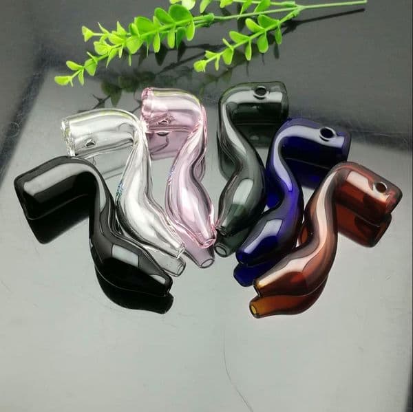 Smoking Pipes bongs Manufacture Hand-blown hookah Colored cartoon logo curved glass pipe
