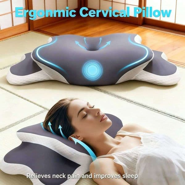 Memory Foam Cervical Pillow Relieves Pain Contoured Ergonomic Orthopedic Neck Support Side Dorsal Stomach Sleepers 26W0402