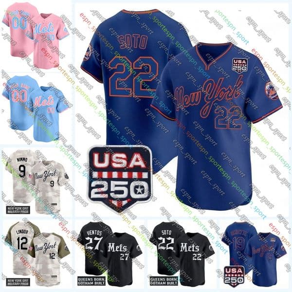 NewYork Mets 2026 Jersey Juan Soto Luis Robert Jr. Bo Bichette Francisco Alvarez Francisco Lindor Mark Vientos Pete Alonso Brandon Nimmo Brett Baty Luis Torrens Senga