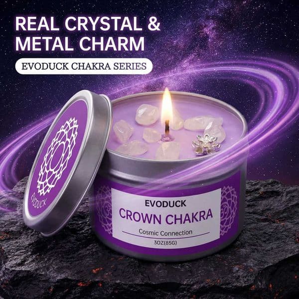 Crown Chakra Scented Candles Sandalwood scent- with Gift Box Spiritual Gifts for WomenMenValentines Day BirthdayAnniversary H260402 T260514