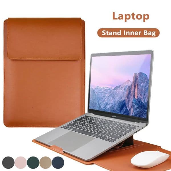 PU Leather Laptop Computer Sleeve Case Bag Stand Cover Pouch Man Women 13 14 15 156 16 inch for Air HP 260402