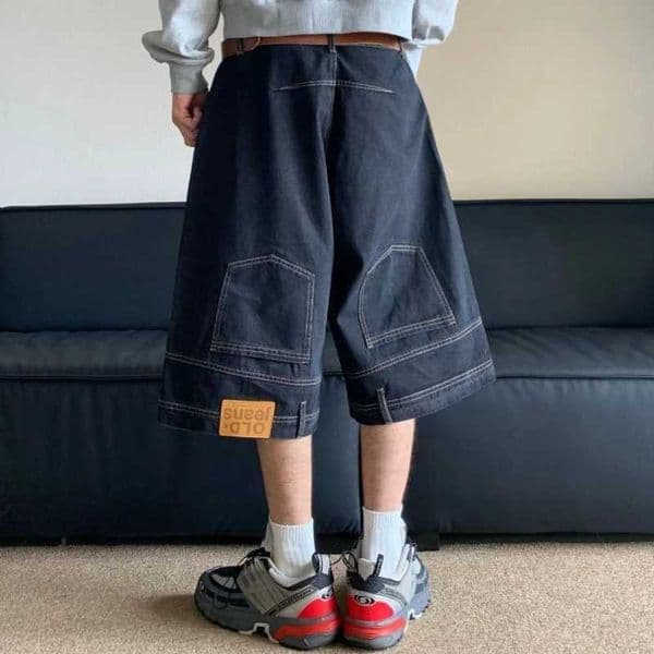 American Vintage Denim Shorts Men High Street Loose Wide Leg Niche Pants Fashion Casual Versatile Short Jeans Male and Female C260402