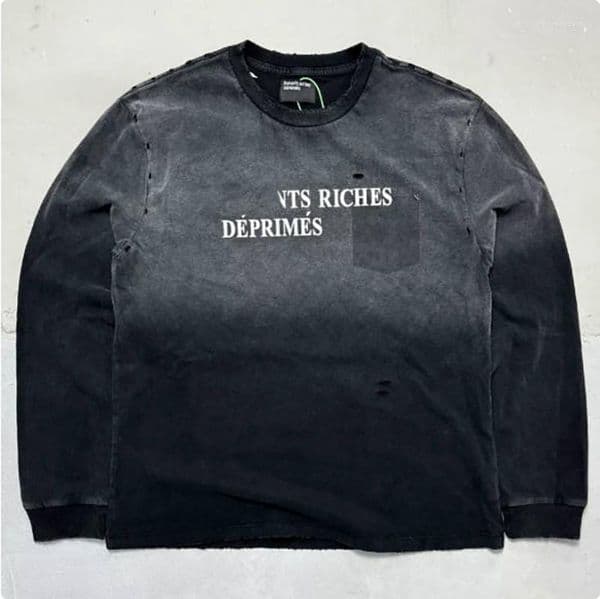 Men's Hoodies 26ss Mens Sweatshirts & Women Letter Printed Fashion Long Sleeve Washed Style Tops High Street Styles Breathable Size S-XL