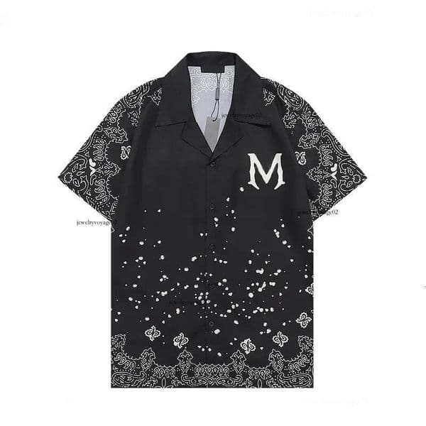 Designer Amily Shirt Mens Button Up Print Shirts 2025 Luxury Summer Fashion Quick drying Shirt splash-ink letter print design couple Casual Beach Polo Clothes 643