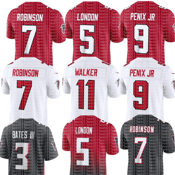 5 Drake London Michael Penix Jr Bijan Robinson Kyle Pitts Sr Chris Lindstrom Jalon Walker A.J. Terrell Jessie Bates III Tua Tagovailoa Divine Deablo Football Jersey Men