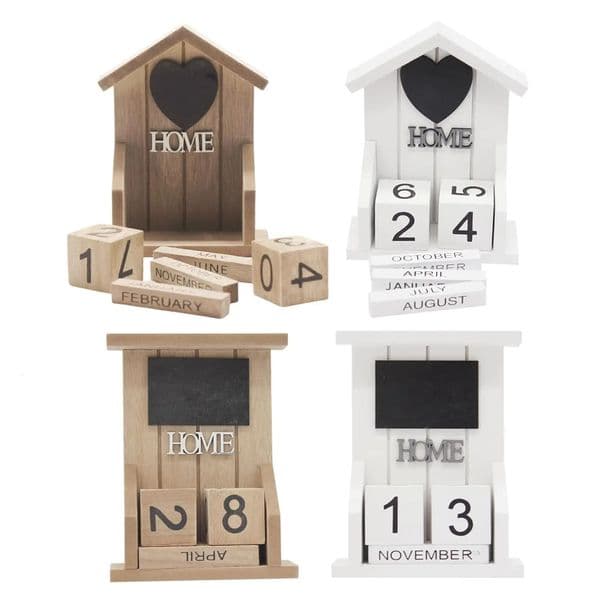 Wooden Desk Blocks Calendar - Month Date Display Decoration 260402