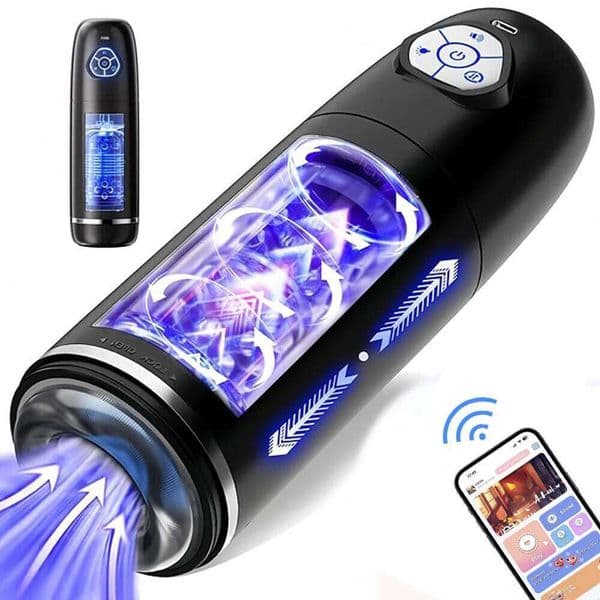 App Controlled Sex Toys for Men Masturbator Automatic Cup 10 Thrusting &Rotating Penis Stimulation Electric Male Stroker 26L0402