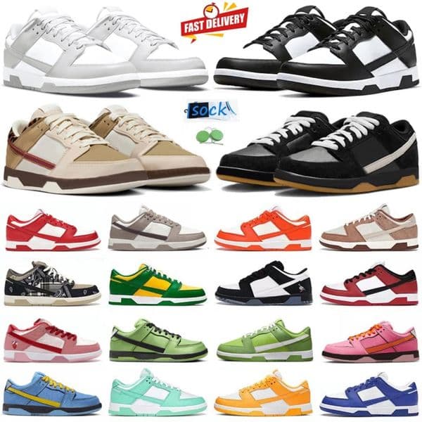 Men Women Shoes Sneaker Panda White Black Unc Blue Grey Fog Medium Olive Triple Pink Khaki Rose Whisper Active Fuchsia Platform Mens Trainers Sports Sneakers Shoe GAI