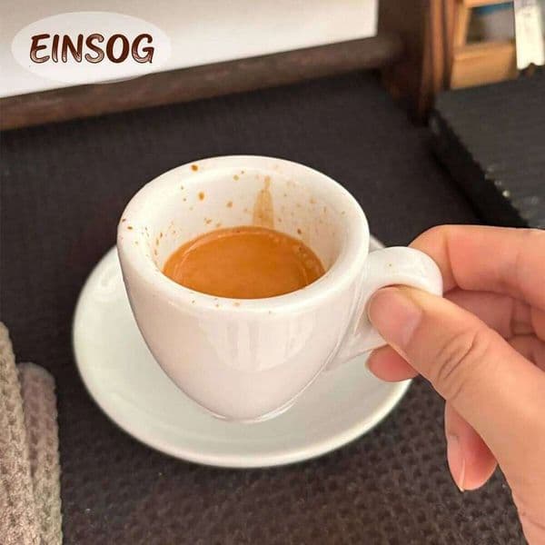 50ML Ceramic Cups with Thick Design for Single 9mm Cup Wall Long Lasting Insulation Espresso Barista Accessories