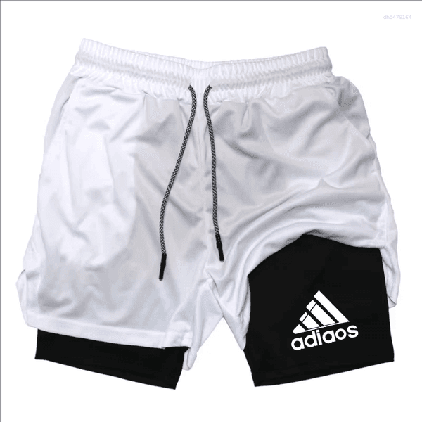 Men's Shorts 2026 Style Sports Two-in-One Double-Layer Printed Running Fitness Gym Training Tight Jogging