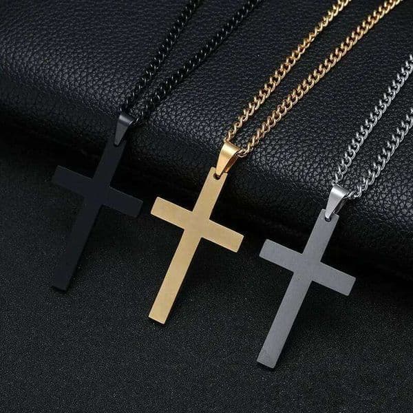 Vintage Gothic Pendant Cross Necklace Cool Street Style Punk Jewelry for Men Women Black Chain Accessories Decoration Wholesale
