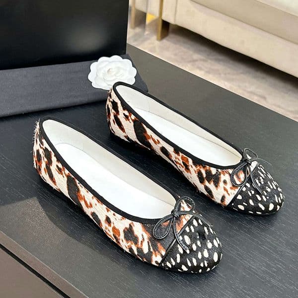 Women Ballet Shoes Designer Slip On Dress Shoes With Bowtie Cowhide Mary Jane Shoes Flat Heels Outdoor Leisure Shoes With Dust Bag Casual Shoes Luxury Mules
