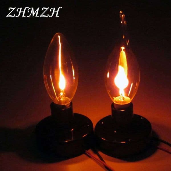 10pcs/lot 3W E14 Tungsten bulbs E27 Lamp AC220V Flicker Flame Led Candle Light Bulb Mulation Vintage Fire Lighting 26L0402