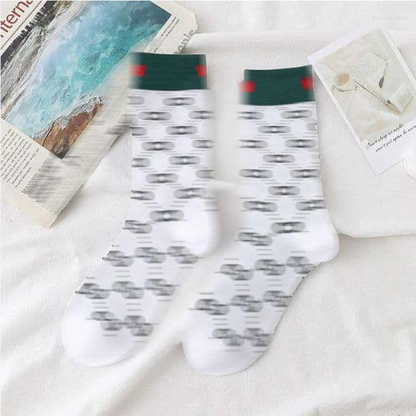 Men's Socks Designer Brand Striped Letter Print Cotton Multi-Color Short For Winter Breathability