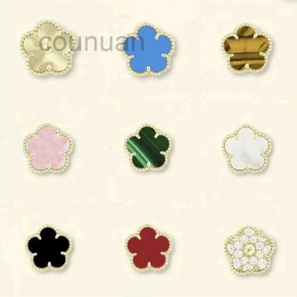 Designer jewelry earrings 15mm mother of pearl clover earrings for women white womens earrings mother of pearl gold rose