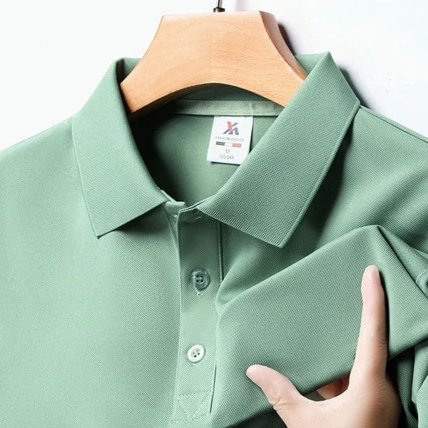 Mens Fashion Solid Short Sleeved Polo Shirt Summer Breathable Comfortable Top 260401BJ
