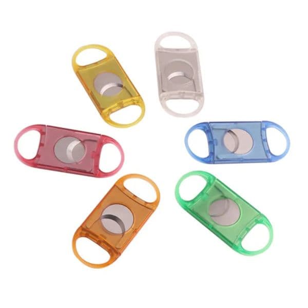 Portable Plastic Blade Pocket Cigar Cutter Round Tip Cigars Knife Scissors Shears Plastics Handles Smoking Tool 26-4.1-10