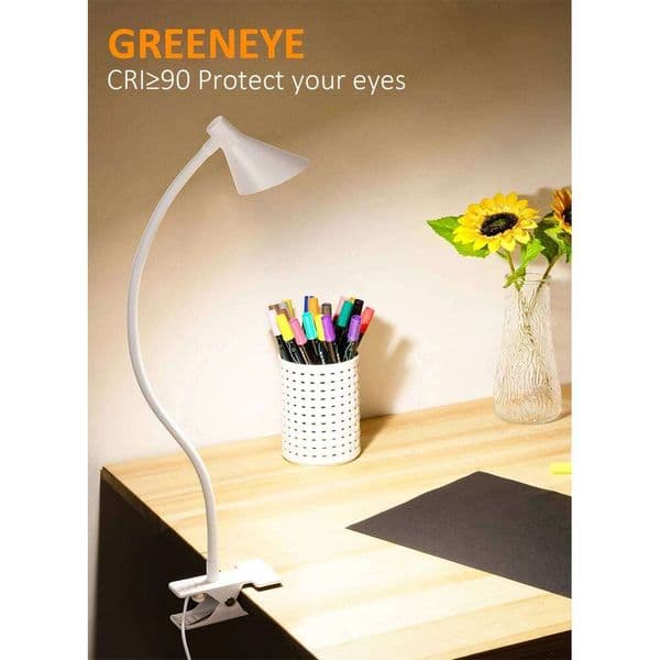 Reading Light, USB Clamp Lamp for ChildReading Book in Bed at Night, LED Small DeskLamp with Adjustable Gooseneck Clip 26L0402