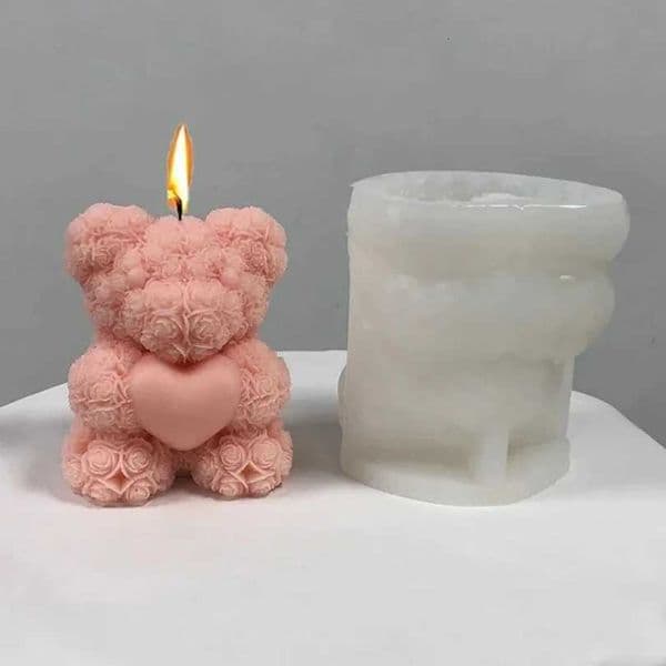 3D Bear Hug Love Silicone Candle Molds Diy Cute Bear Pet Candle Making Supplies Handmade Soap Plaster Resin Mold Home Decor Gift H260402 Z260520