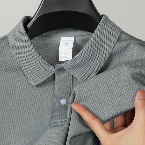 Solid color polo shirt ultra-light mens quick-drying breathable sweat-wicking shirt suitable for fitness gym and running 260427