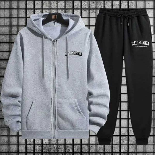 Autumn Winter Sportswear Cfornia Mens Sporty Tracksuit Set 2025 New 2 Pieces Zipper Hoodie Sweatpants Urban Strtwear Outfit S260402D9L7