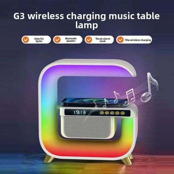 New Private Model Big G Smart Stage Bluetooth Speaker Wireless Fast Charging Colorful Bedside Atmosphere Wake-Up Light