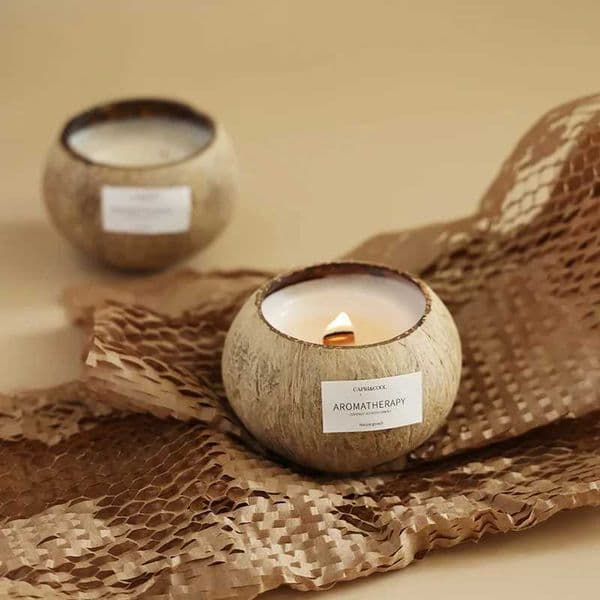 Coconut Shell Scented Candle Gift Box Atmosphere Premium Bedroom Creative Fragrance Birthday Gift SouvenirZ260403