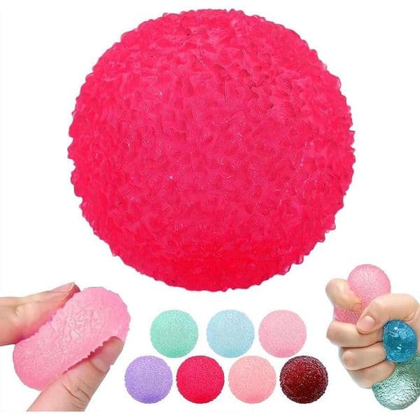 Balls Adults, Glitter Stress Relief Malt Slow-Rise Squishies Sugar Soft Ball, Squeeze Toys for Birthday Gift, Party Favors Goodie Bags Stuffer Rose red e8d