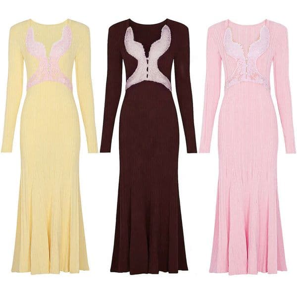 Spring and summer new designer high-quality lace V-neck slim, sexy A13 and elegant long dress 2026