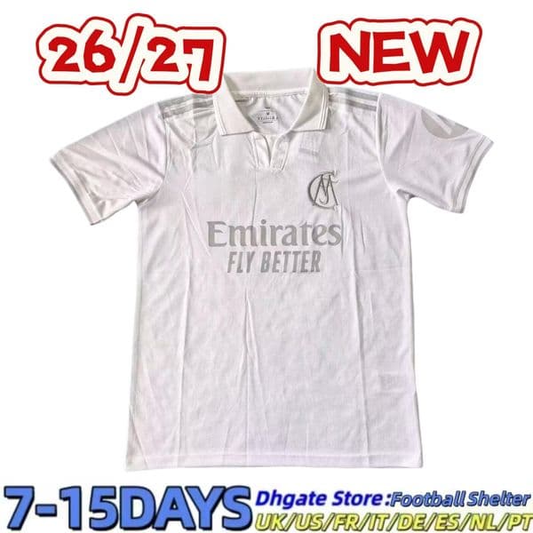 26/27 REALES MAADELIES Soccer Jersey Men's Breathable Football Shirt Fan Version Sportswear Black Blue111111