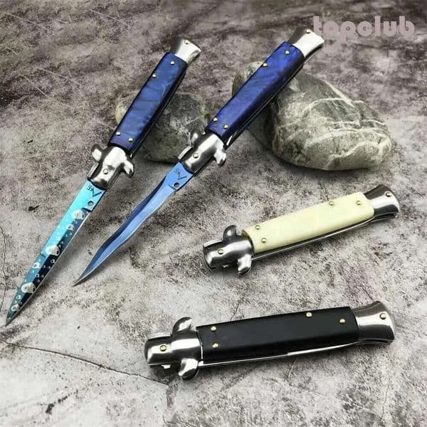 High tactical knife quality 9Models Italian knives Style Tactical Folding Knife pocket knife 4.21 440C Blade, Acrylic Handles