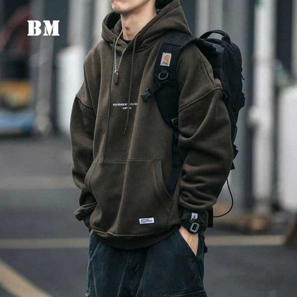 Plus Size Harajuku High Quty Thin Flce Hoodie Japanese Strtwear Hip Hop Sweatshirt Men Clothing Korean Couple Pullover L260403