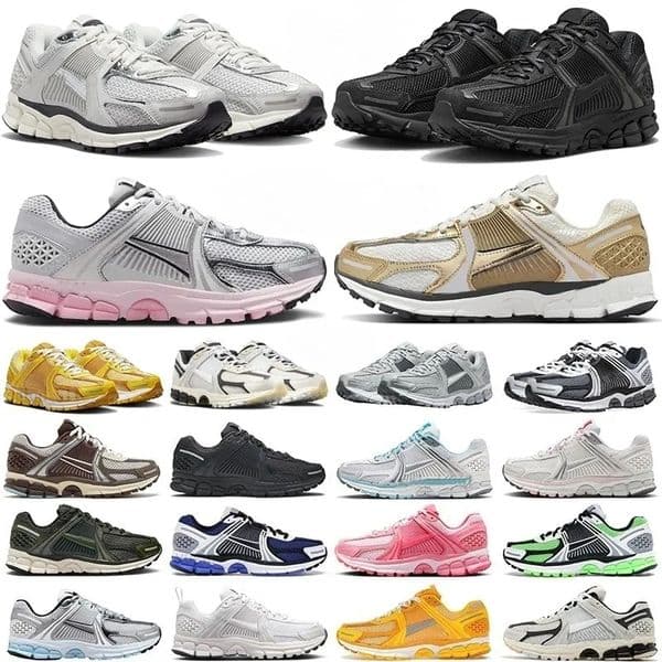 2026 Running Shoes Metallic Gold Silver Photon Dust Vomero 5 Triple Black Pink Vast Grey Supersonic Oatmeal Mens Women Outdoor Runners Sneakers